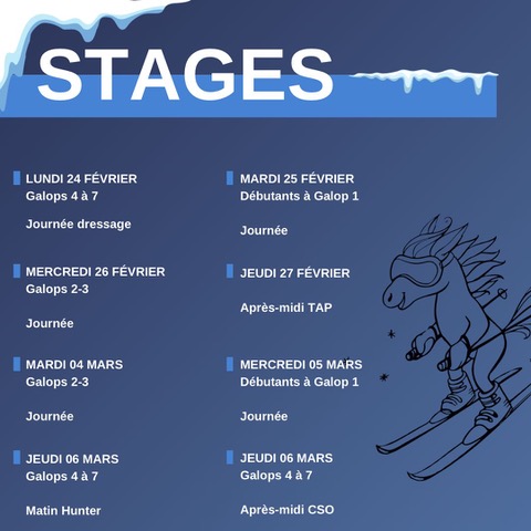 Les stages des vacances d’hiver