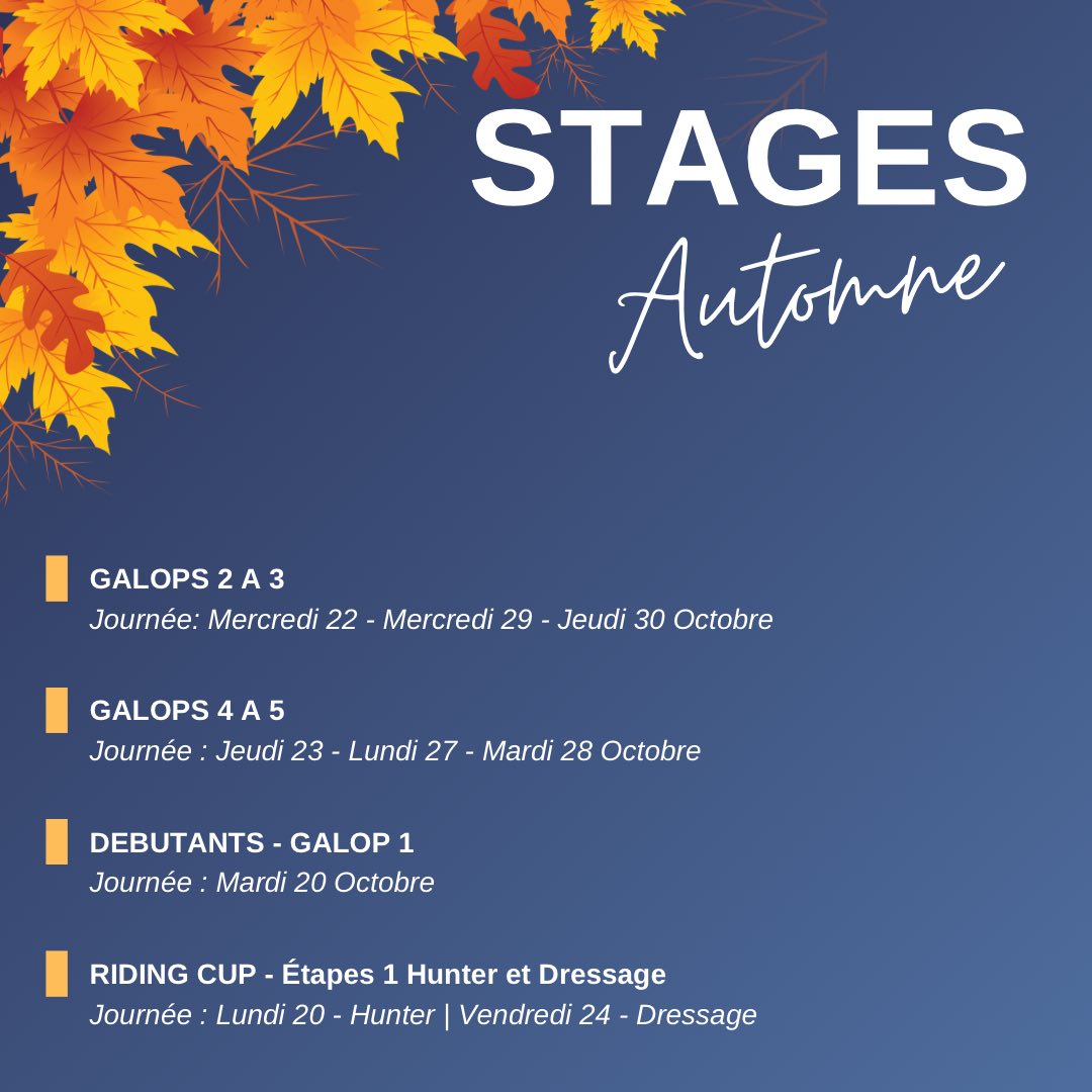 Stages d’automne